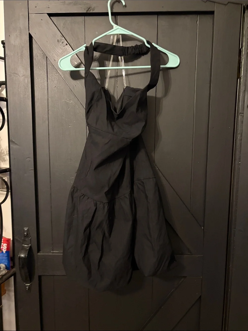 wild fable Black Halter Bubble Hem Mini Dress
